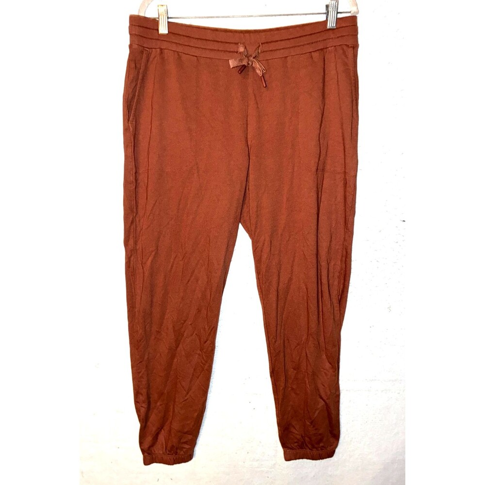 J. Jill FIT Terracotta Clay Knit Jogger Pants Elastic Drawstring Sweatpants M